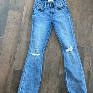 BKE Light Blue Distressed slim-fit boot cut Jeans